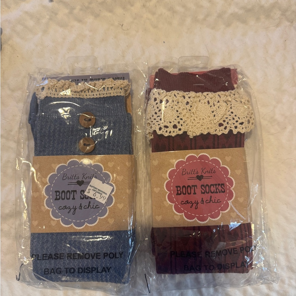 Cozy & Chic Boot Socks - Blue and Red